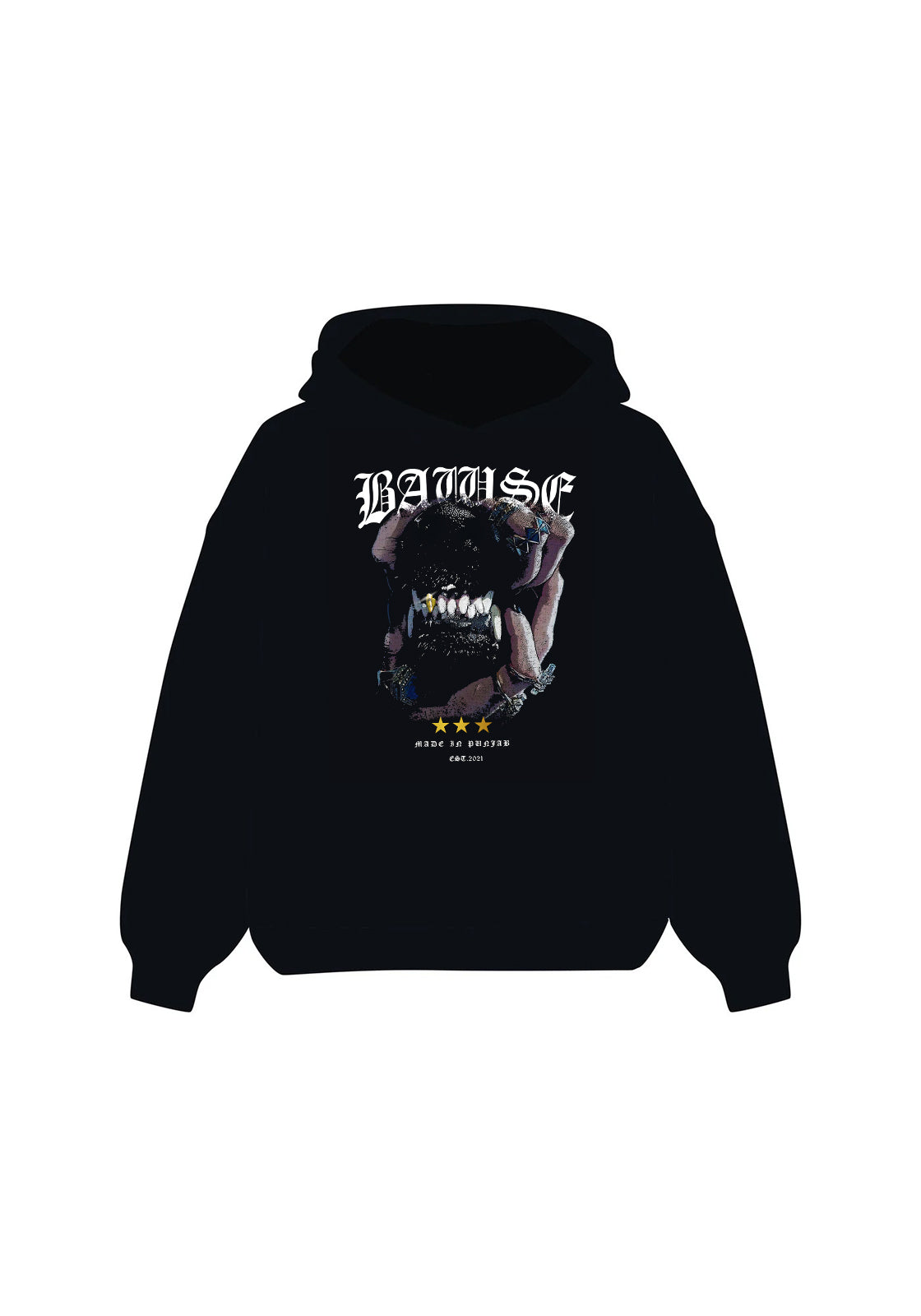Fangs Graphic Hoodie - Black