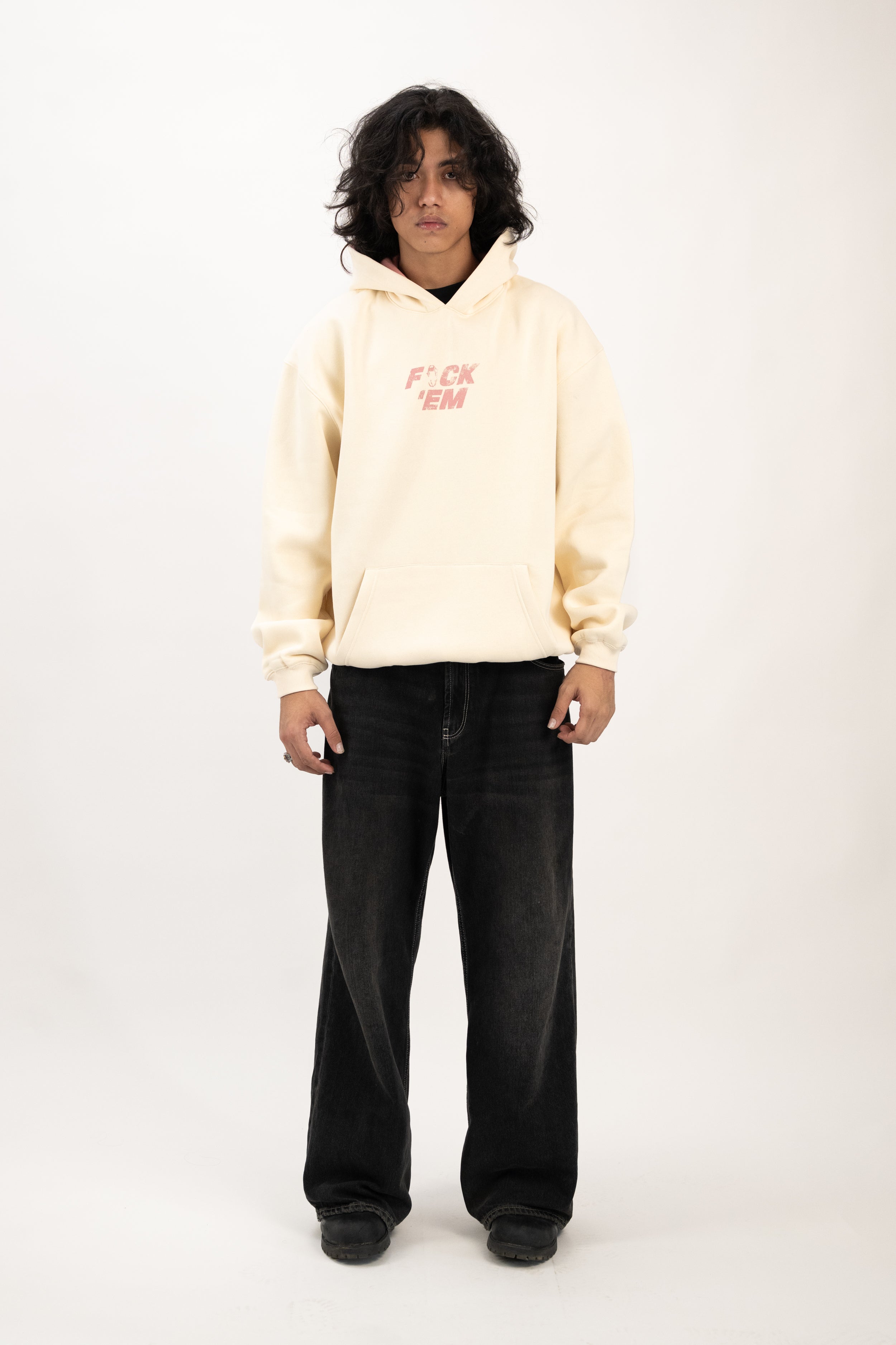 Graphic Statement Hoodie - Vanilla