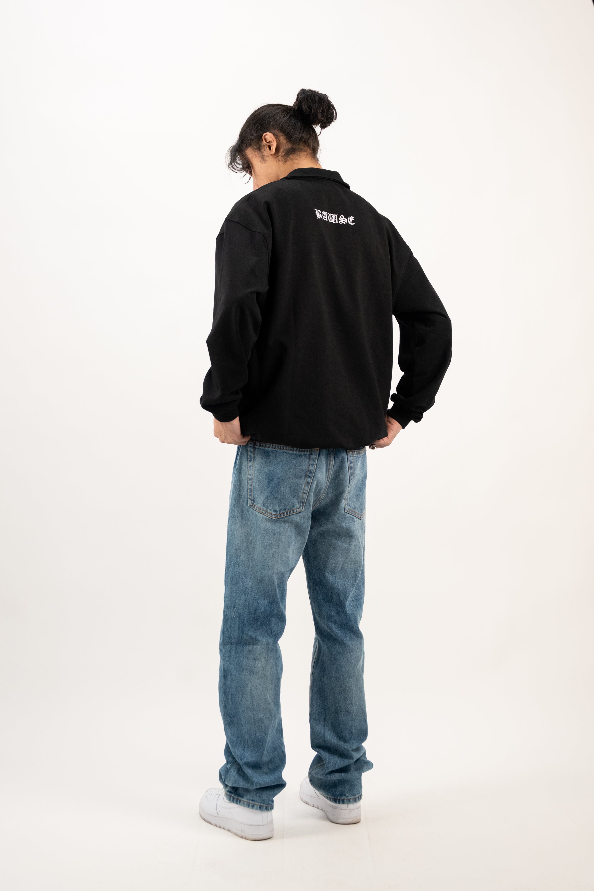 Quarterzip Sweatshirt- Black