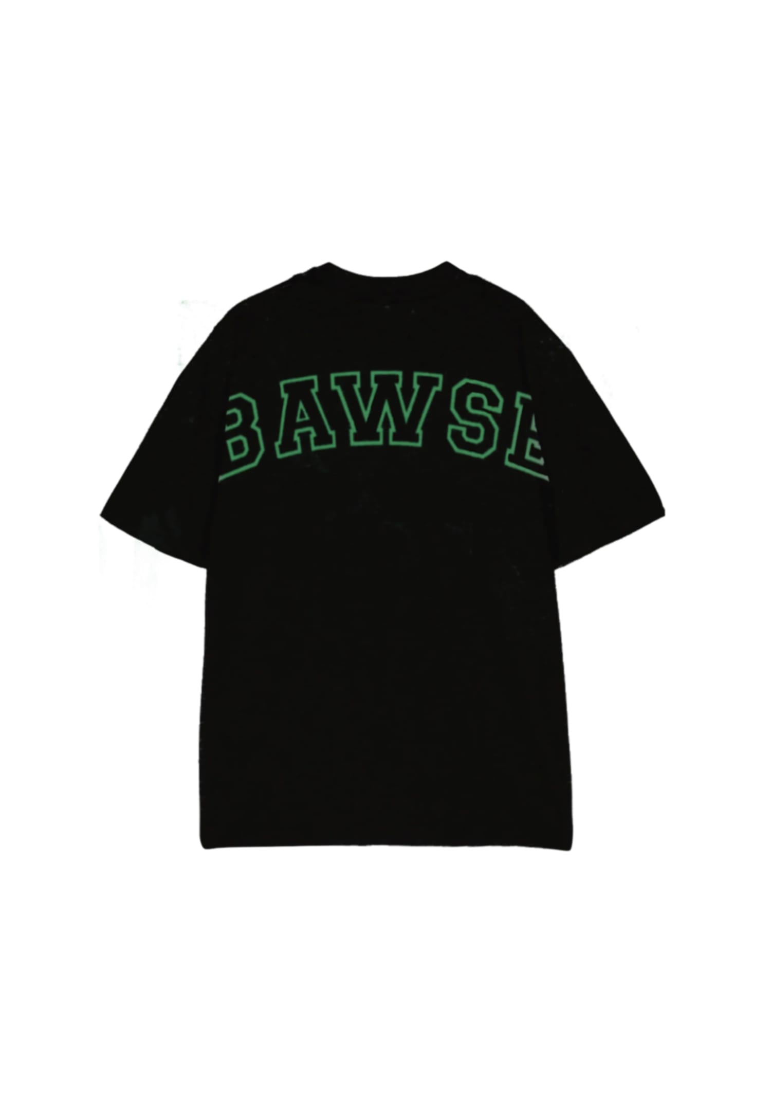 High Neck Graphic T-Shirt - Black