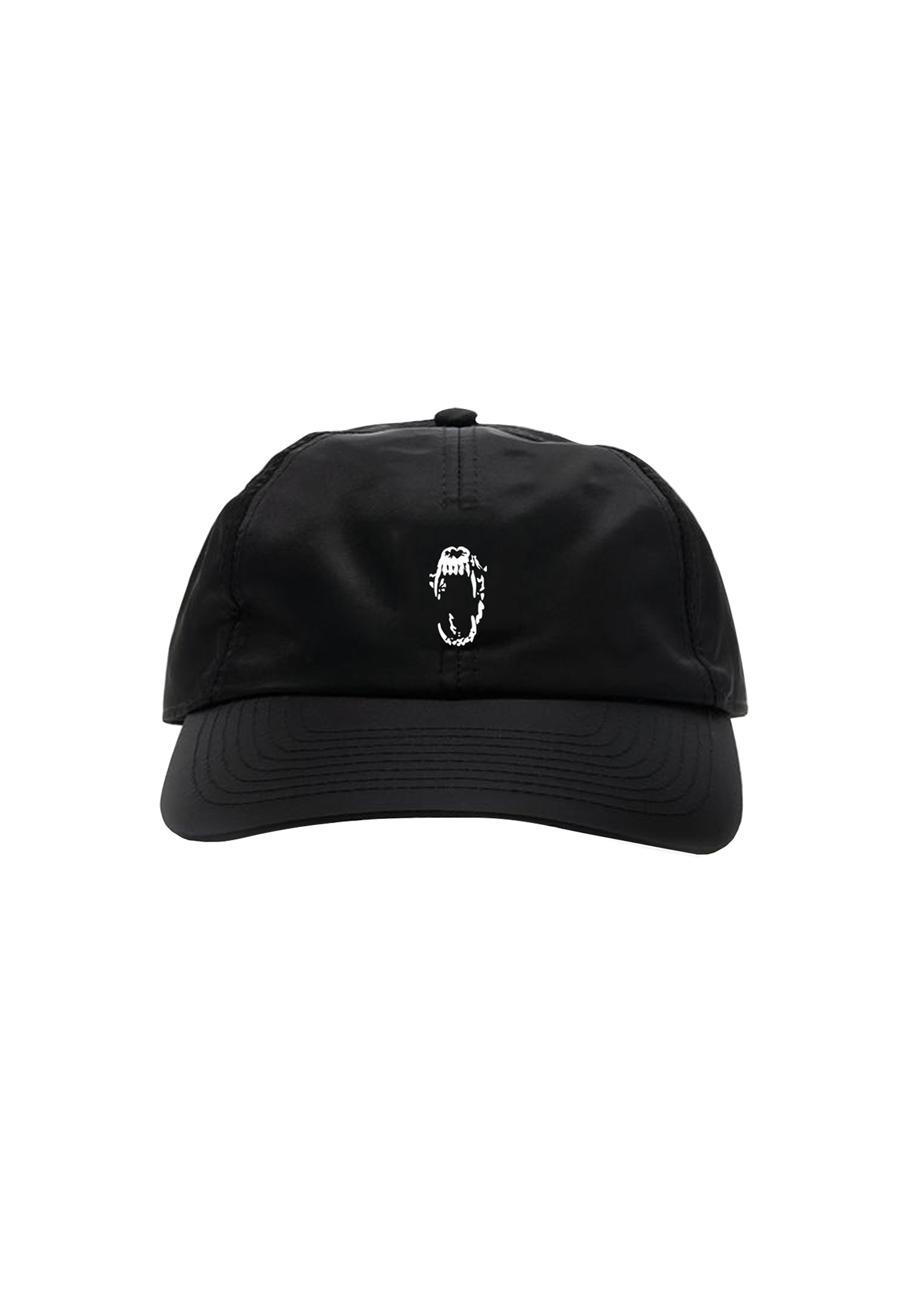 Nylon Embroidered Cap - Black