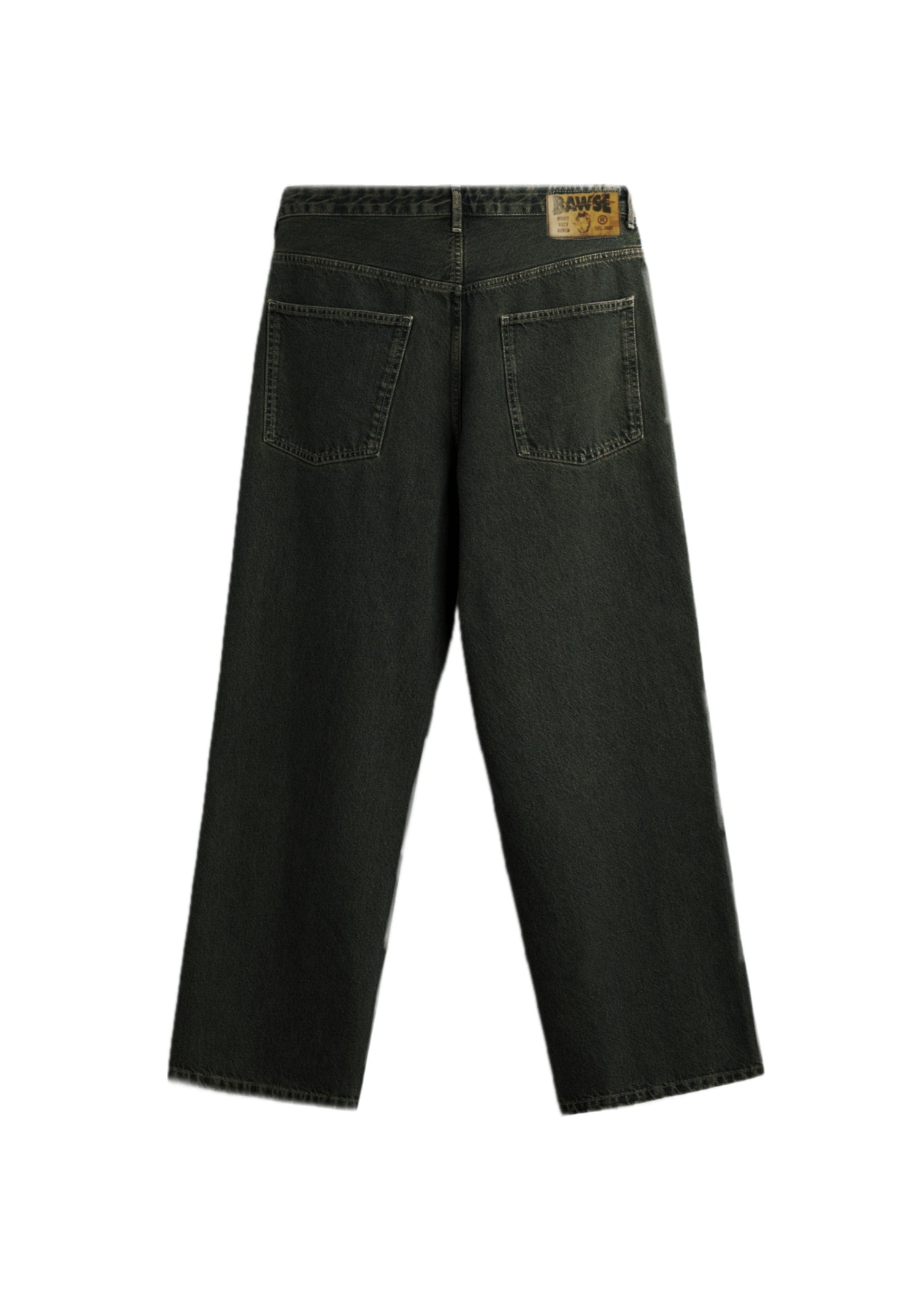 Double Knee Straight Fit Jeans - Faded Black