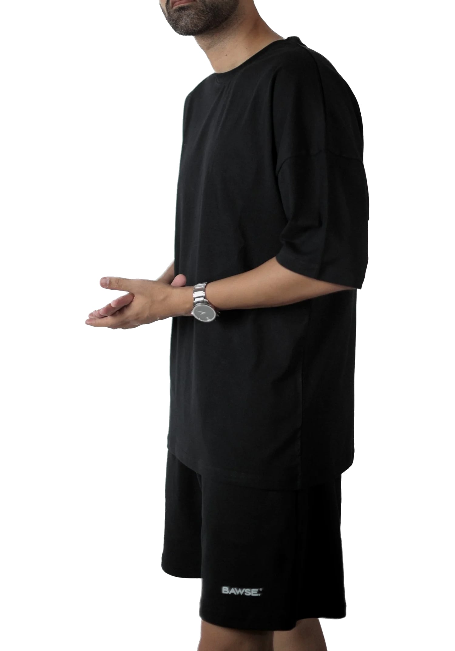 Oversized Crew Neck Tee Men - Black