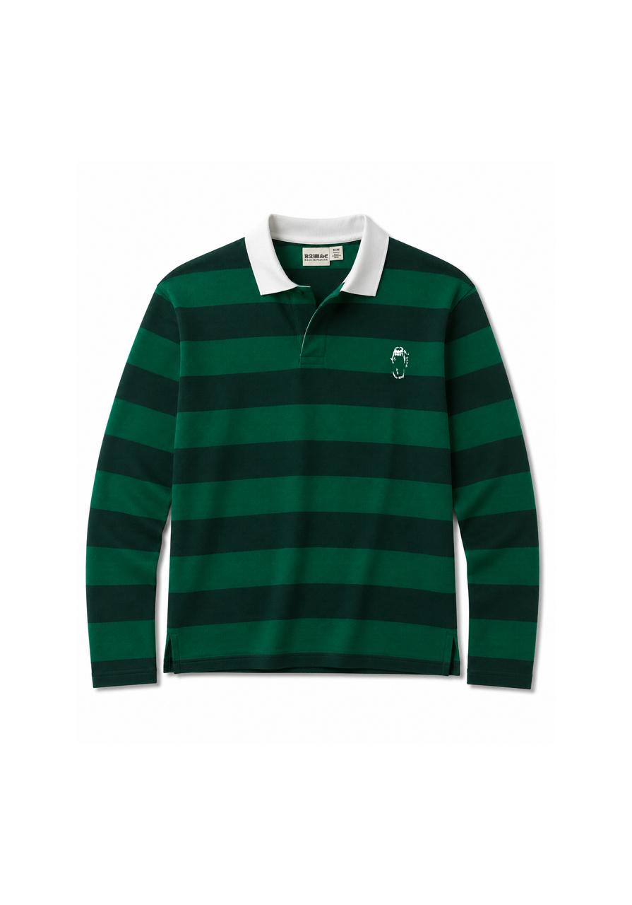 Long sleeve polo tshirt - Forest Green