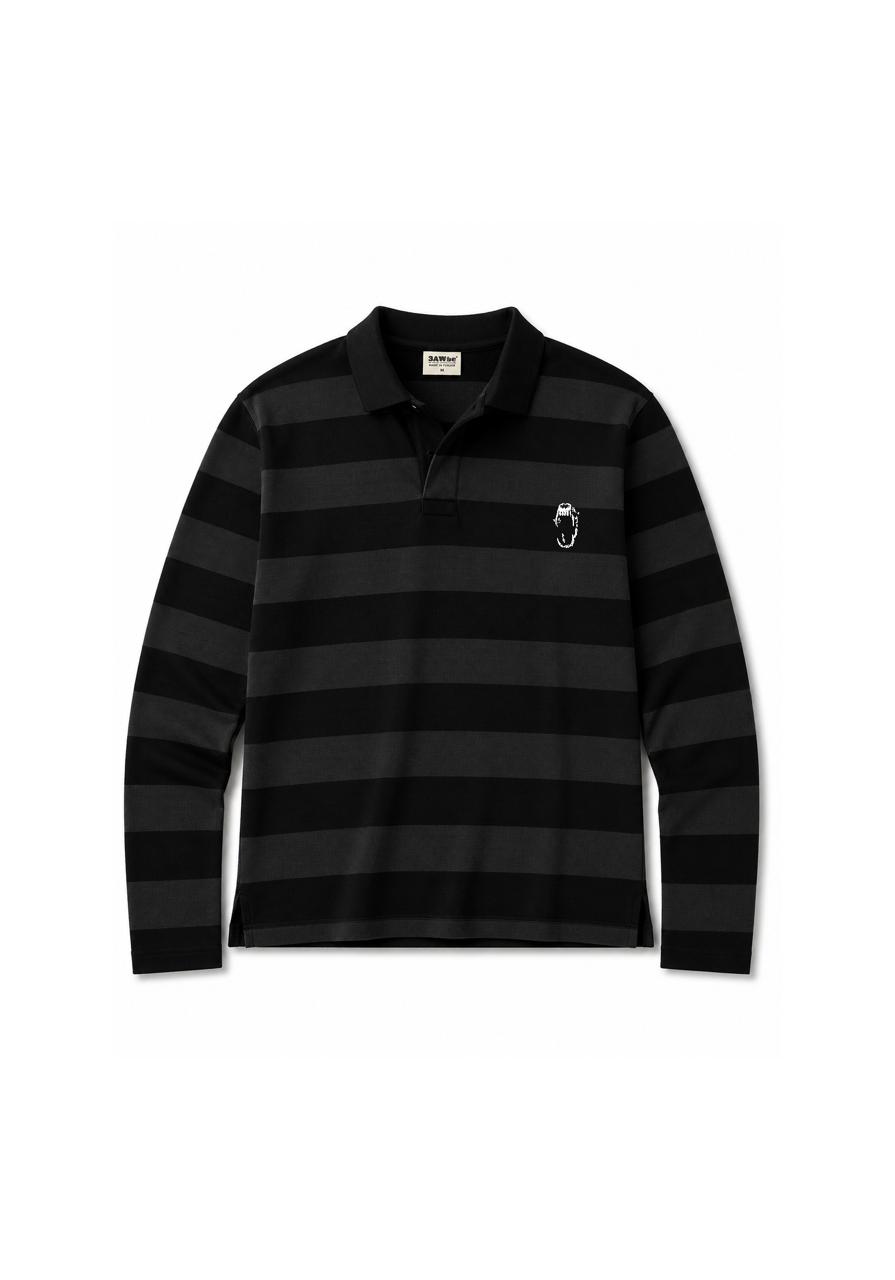 Long sleeve polo tshirt - Stealth Grey/Black