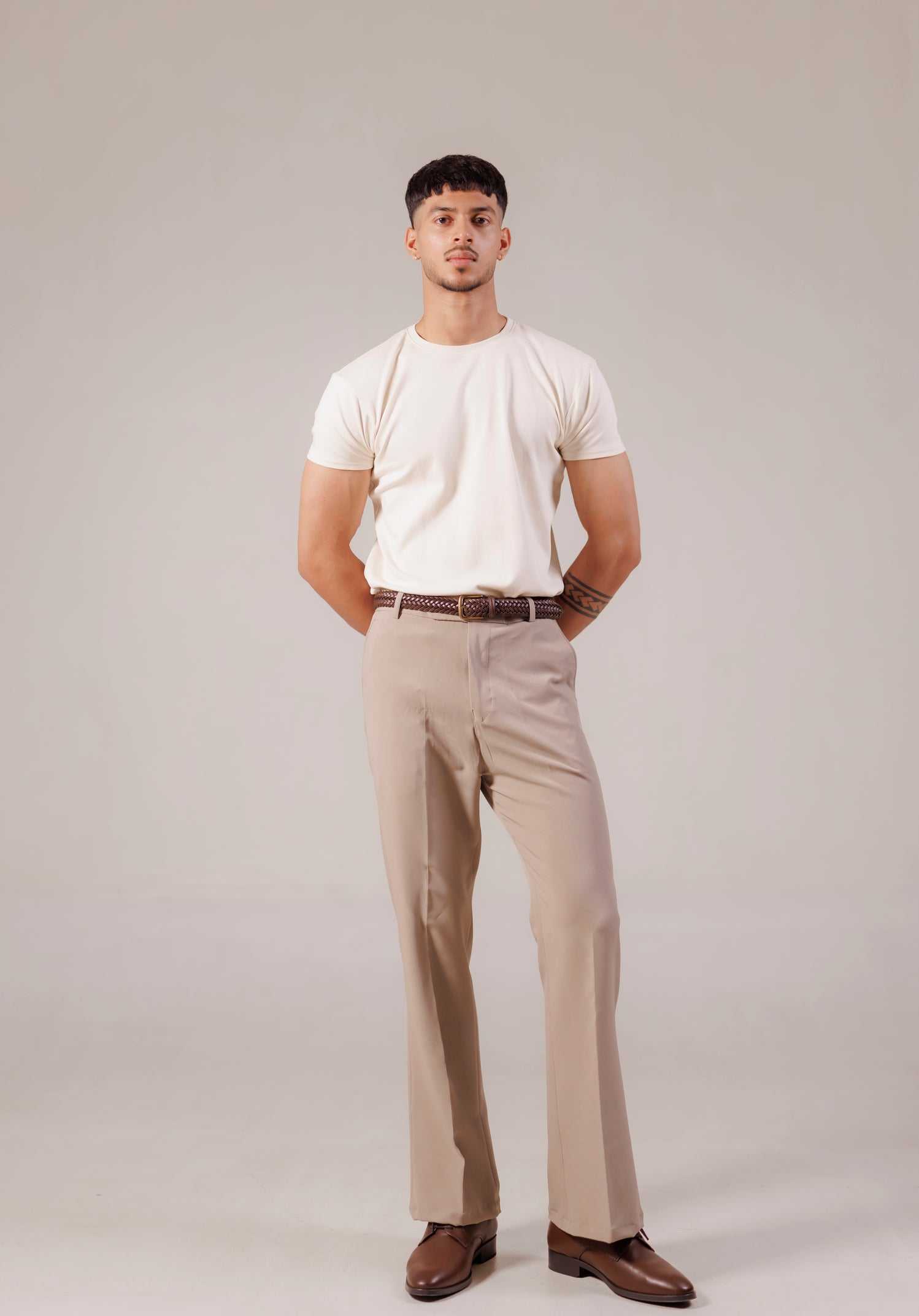 Flared Trousers - Stone Taupe