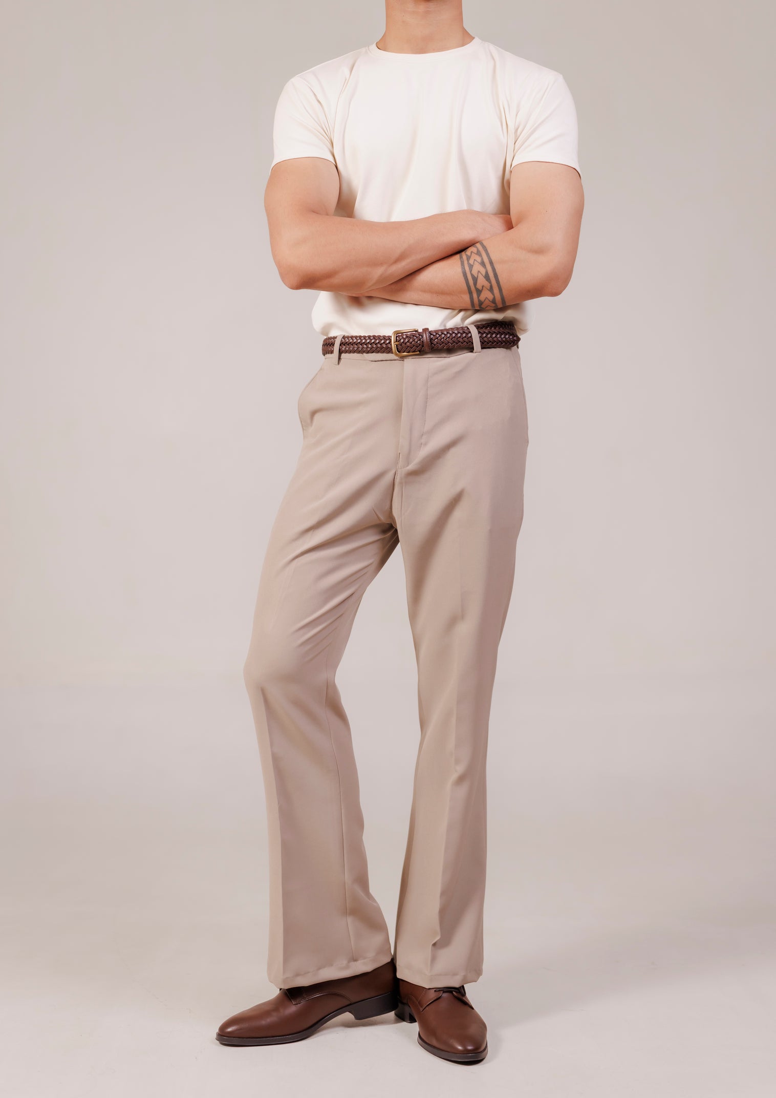 Flared Trousers - Stone Taupe