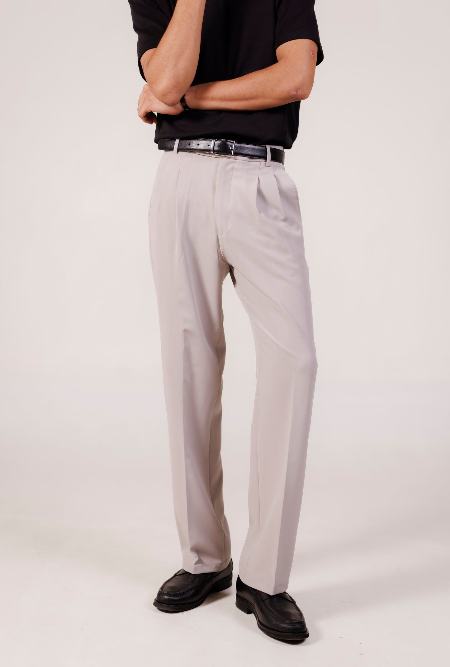 Pleated Trousers - Stone Grey