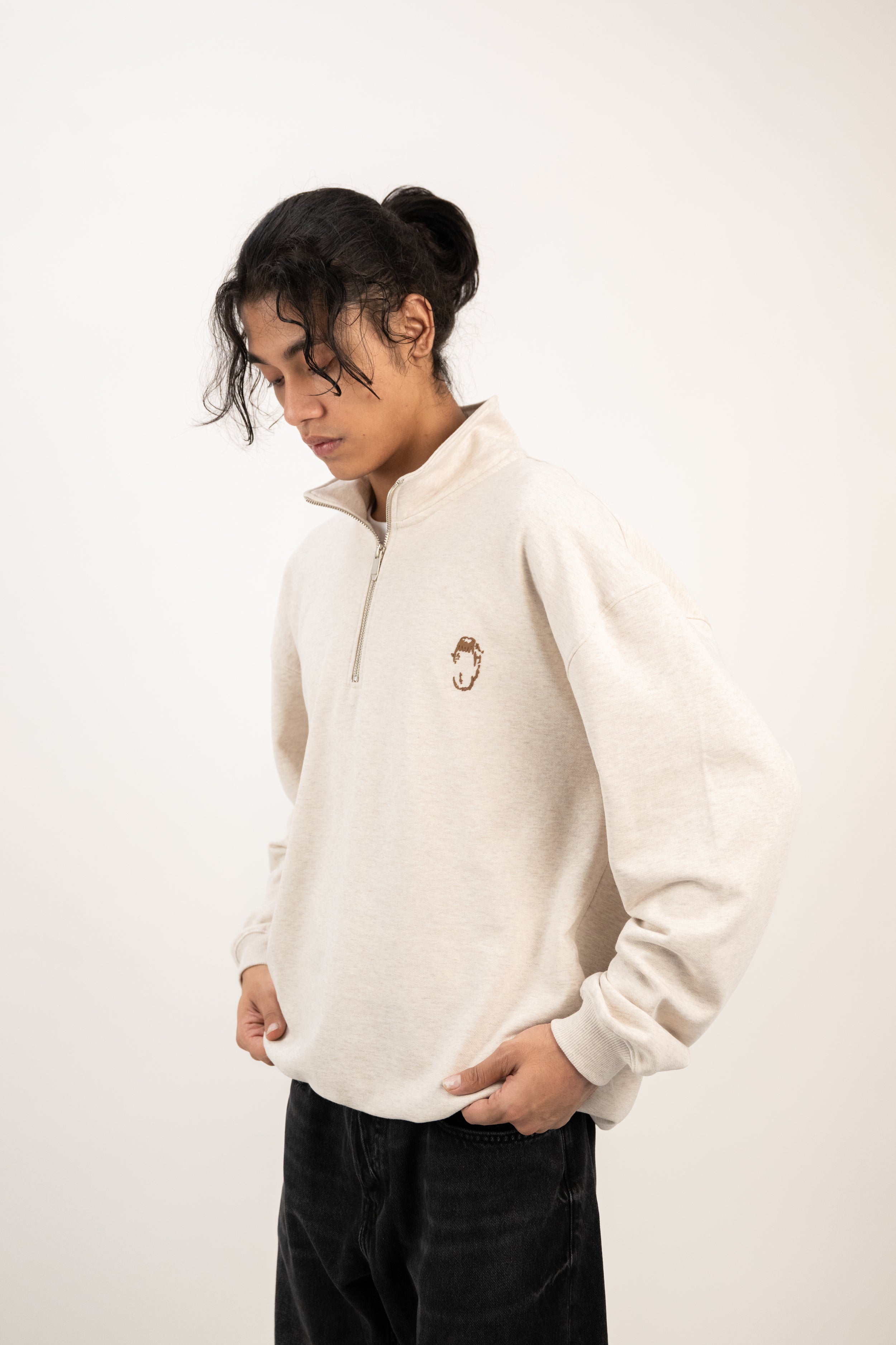 Quarterzip Sweatshirt - Heather Oatmeal