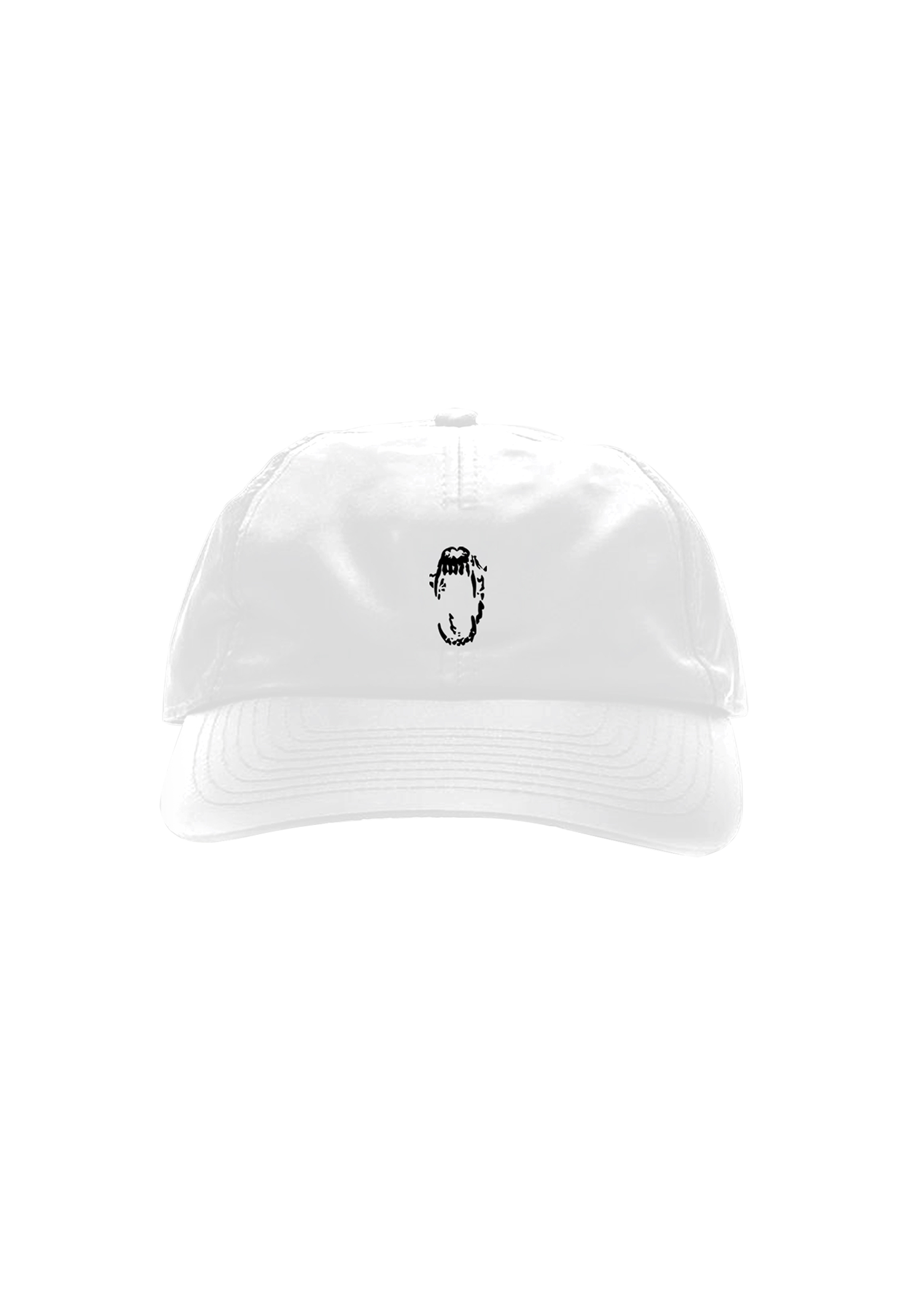 Nylon Embroidered Cap - White