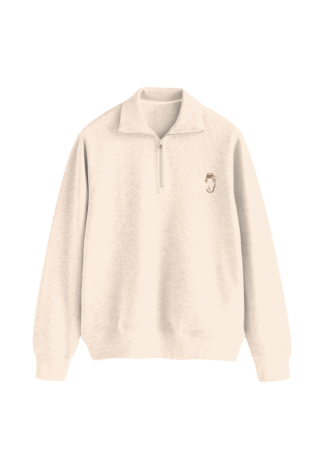 トップス andequal back open ribbon sweat OATMEAL Quarterzip Sweatshirt - Heather Oatmeal
