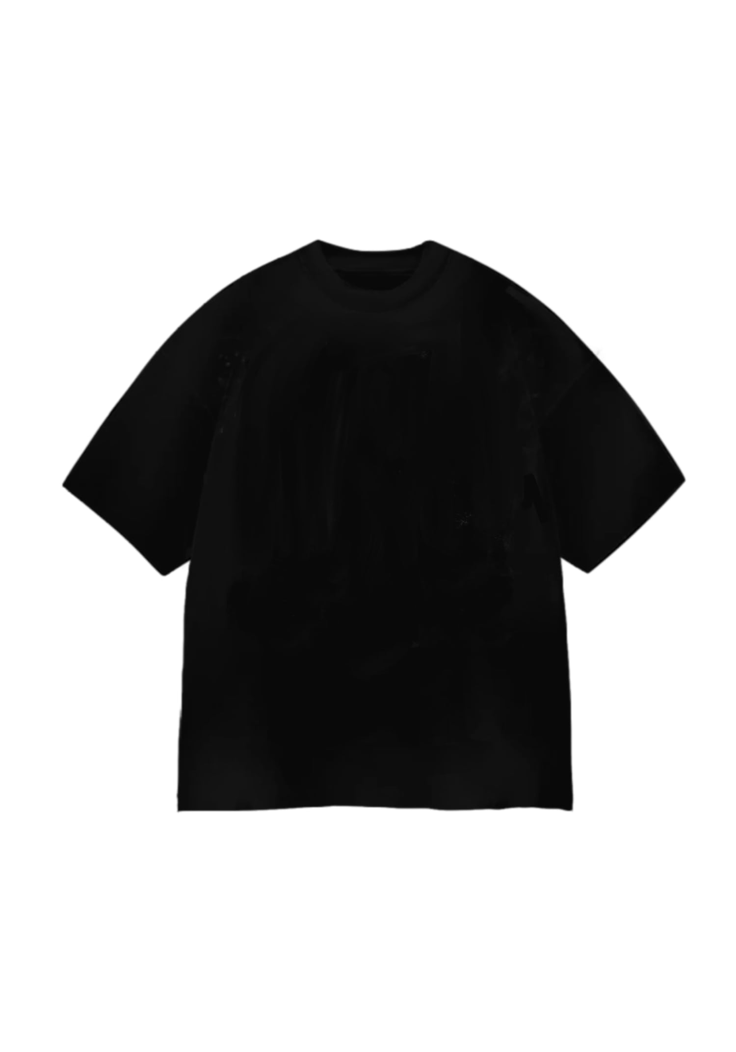 Oversized Crew Neck Tee Men Black - Main Image