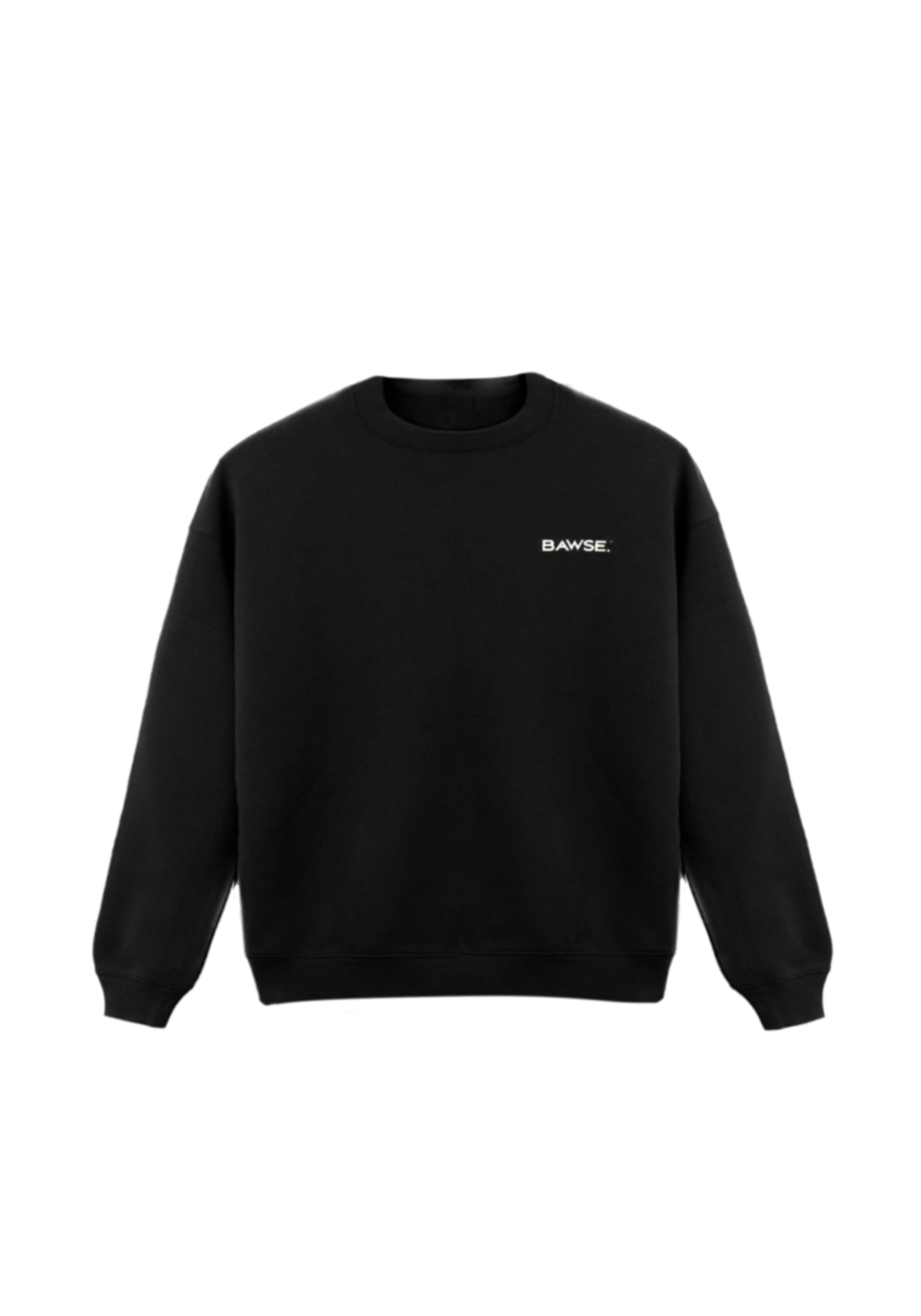 Relaxed Crew Neck Unisex Sweatshirt - Black