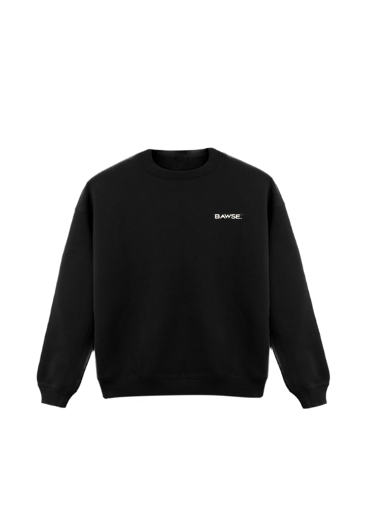 Relaxed Crew Neck Unisex Sweatshirt - Black