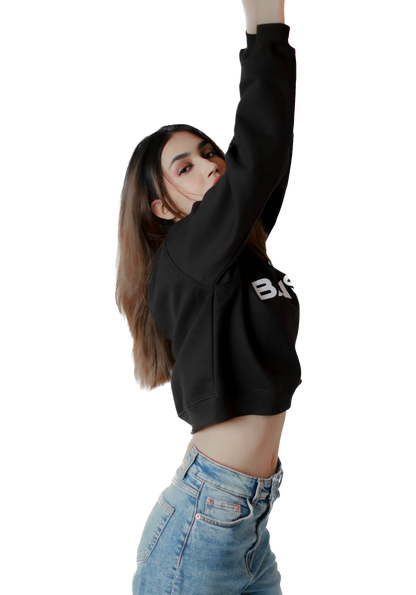 The Crop Sweatshirt Women - Black