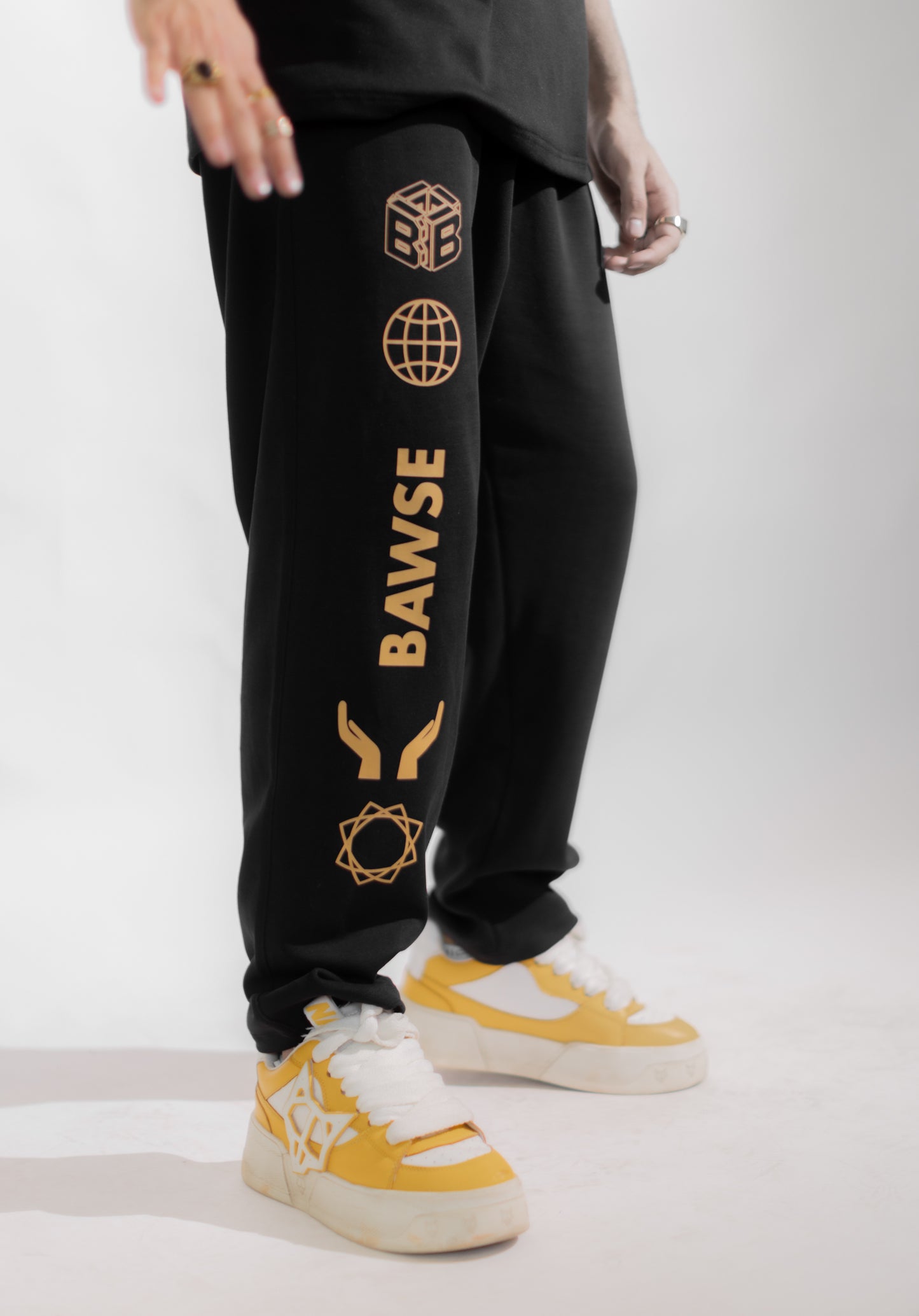 Black Jogger with graphics 